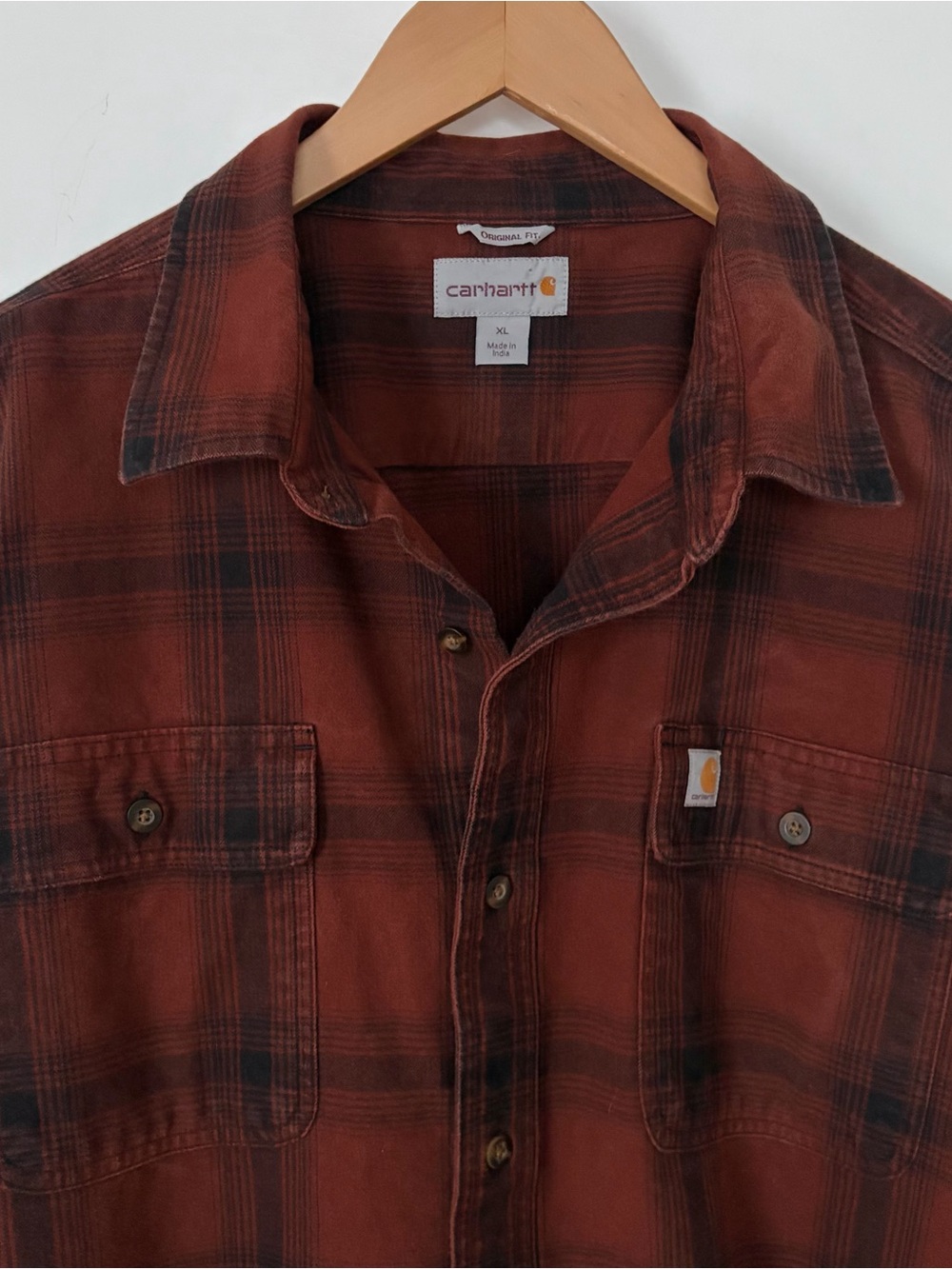 Carhartt Men’s Size XL Original Fit Long Sleeve Heavy Duty Button Down Shirt
